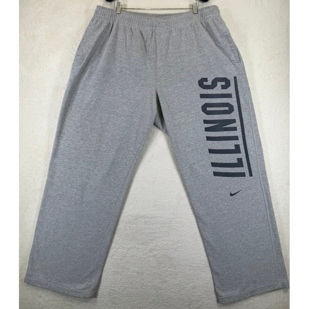 Nike‎ Illinois Fighting Illini Sweatpants Mens XXL Gray Fleece Gym Lounge